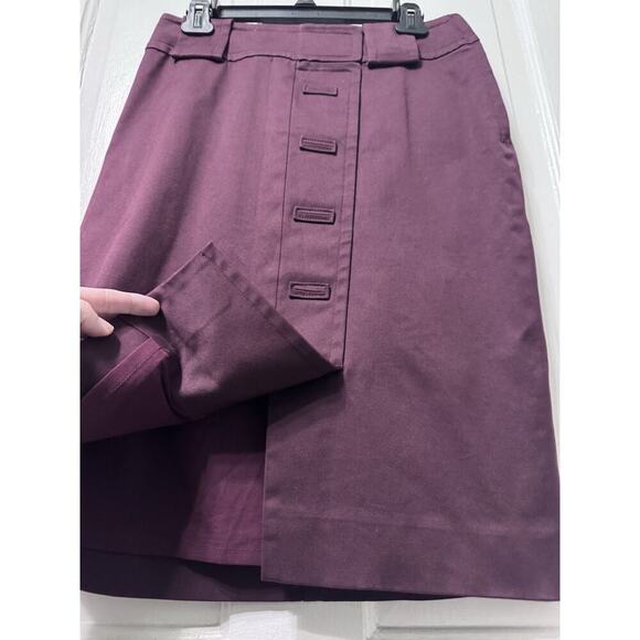 Yves Saint Laurent Rive Gauche Burgundy Pencil Skirt Size 40 - Picture 3 of 10